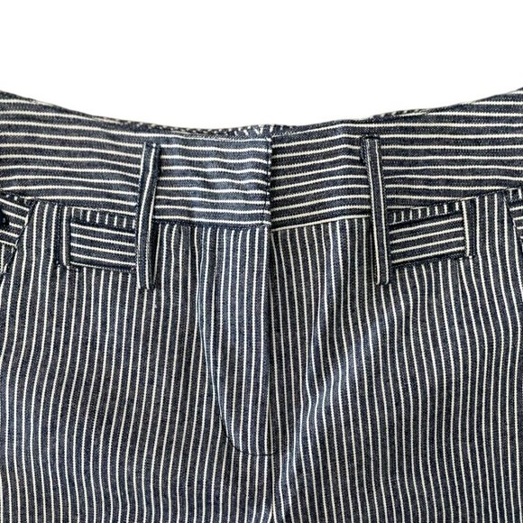 Larry Levine Petite Blue Striped Flat Front Chino Pants Trousers Size 4P - Picture 6 of 7